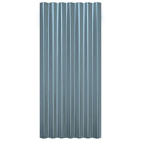 Pannelli Tetto 12pz Acciaio Zincato Grigio 80x36cm 319134