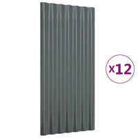 Pannelli Tetto 12 pz Acciaio Verniciato Polvere Antracite 80x36 319136