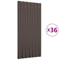 Pannelli Tetto 36 pz Acciaio Verniciato Polvere Marrone 80x36cm cod mxl 65301