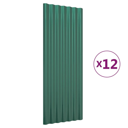 Pannelli per Tetto 12 pz Acciaio Zincato 100x36 cm 319142