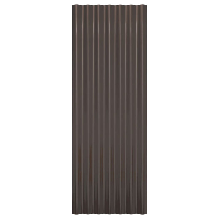 Pannelli Tetto 12pz Acciaio Verniciato Polvere Marrone 100x36cm cod mxl 70988