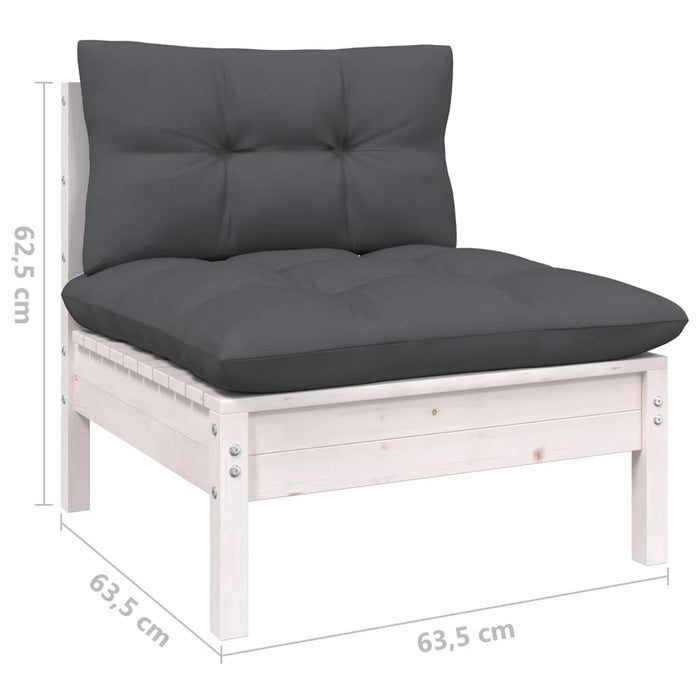 Divano da Giardino 4 Posti con Cuscini-Sofa da Giardino-Divano da esterno Antracite Legno di Pino
