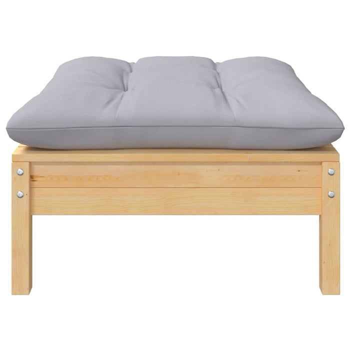 Set Divani da Giardino 5 pz con Cuscini Grigi Massello di Pino cod mxl 38661