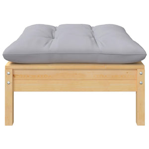 Set Divani da Giardino 7 pz con Cuscini Grigi Massello di Pino cod mxl 38664