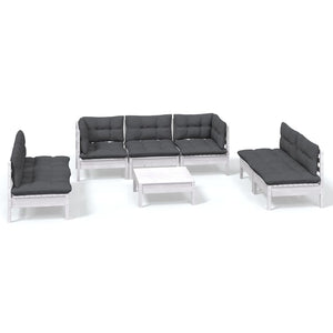 Set Divani da Giardino 8 pz con Cuscini Legno Massello di Pino 3096227