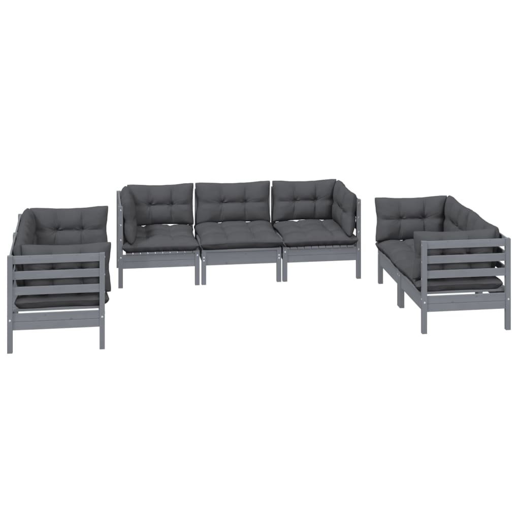 Set Salotto da Giardino 7pz con Cuscini Legno Massello di Pino 3096258