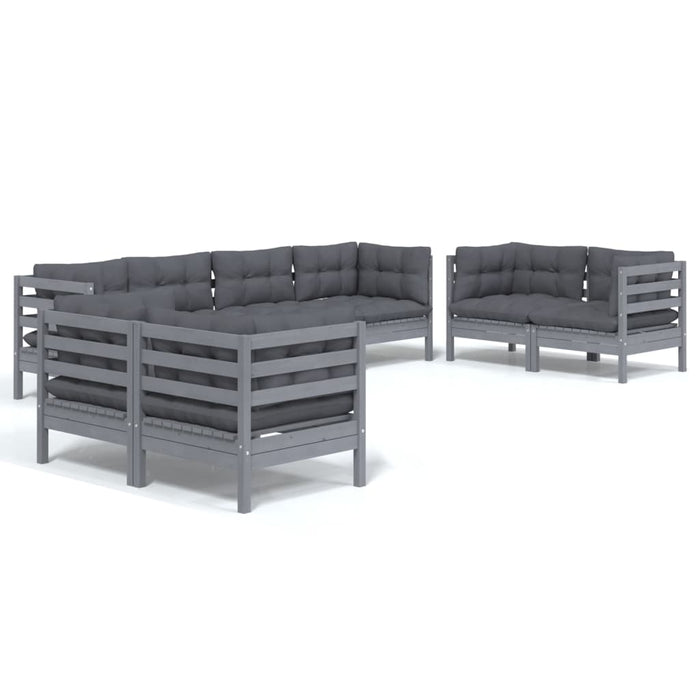 Set Divani da Giardino 8 pz con Cuscini Legno Massello di Pino 3096270