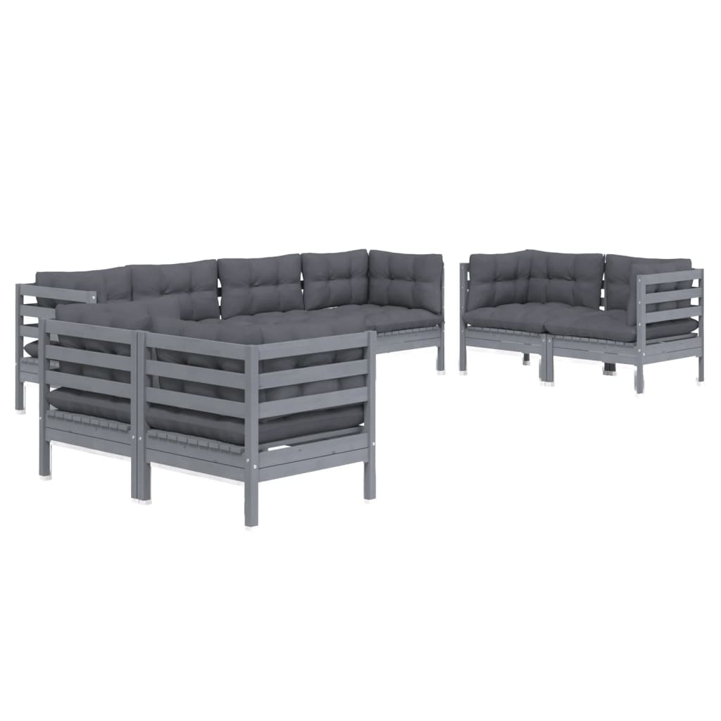 Set Divani da Giardino 8 pz con Cuscini Legno Massello di Pino 3096270