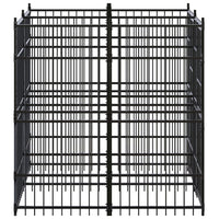Gabbia per cuccia recinto per animali da esterno per cani in acciaio 3,69 m² nero 02_0041830