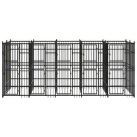 Gabbia per cuccia recinto per animali da esterno per cani in acciaio 9,22 m² nero 02_0041887