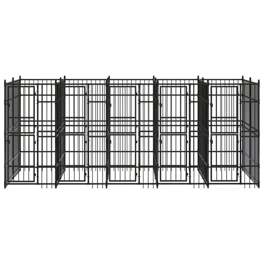 Gabbia per cuccia recinto per animali da esterno per cani in acciaio 9,22 m² nero 02_0041887