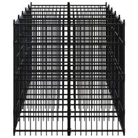 Gabbia per cuccia recinto per animali da esterno per cani in acciaio 9,22 m² nero 02_0041887