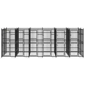 Gabbia per cuccia recinto per animali da esterno per cani in acciaio 11,06 m² nero 02_0041778
