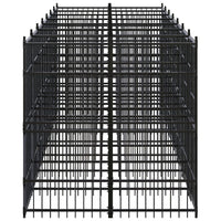 Gabbia per cuccia recinto per animali da esterno per cani in acciaio 12,9 m² nero 02_0041786