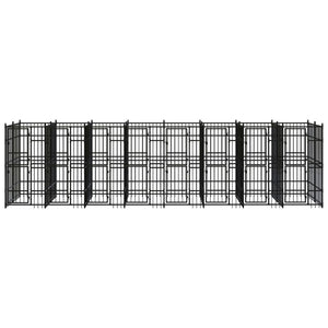 Cuccia gabbia per animali da esterno pac per cani in acciaio 14,75 m² nero 02_0041792