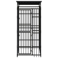 Cuccia gabbia per animali da esterno pac con tetto per cani in acciaio 1,84 m² nero 02_0041729