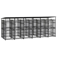 Gabbia per Cani da Esterno con Tetto in Acciaio 11,06 mÂ² cod mxl 44271