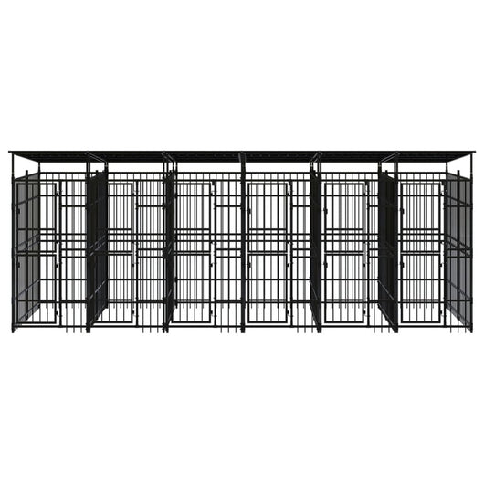 Gabbia per Cani da Esterno con Tetto in Acciaio 11,06 mÂ² cod mxl 44271