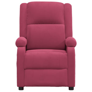 Poltrona Reclinabile Rosso Vino in Velluto 342404