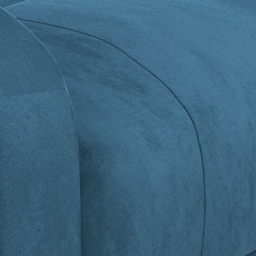 Poltrona Reclinabile Blu in Velluto