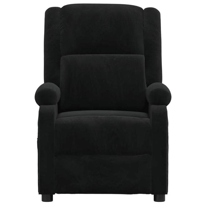 Poltrona Massaggiante Reclinabile Nera in Velluto