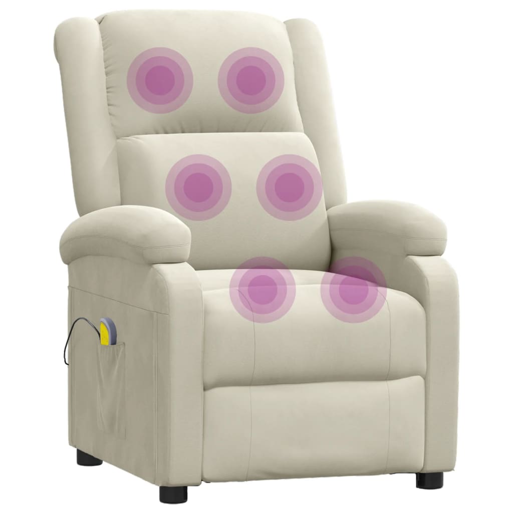 Poltrona Massaggiante Crema in Velluto 342419