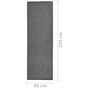 Tappeto da Esterni a Tessitura Piatta 80x250 cm Grigio cod mxl 68086
