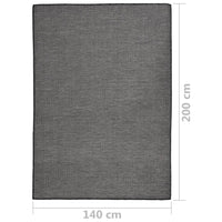 Tappeto da Esterni a Tessitura Piatta 140x200 cm Grigio cod mxl 74654