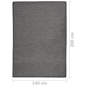 Tappeto da Esterni a Tessitura Piatta 140x200 cm Grigio 340775