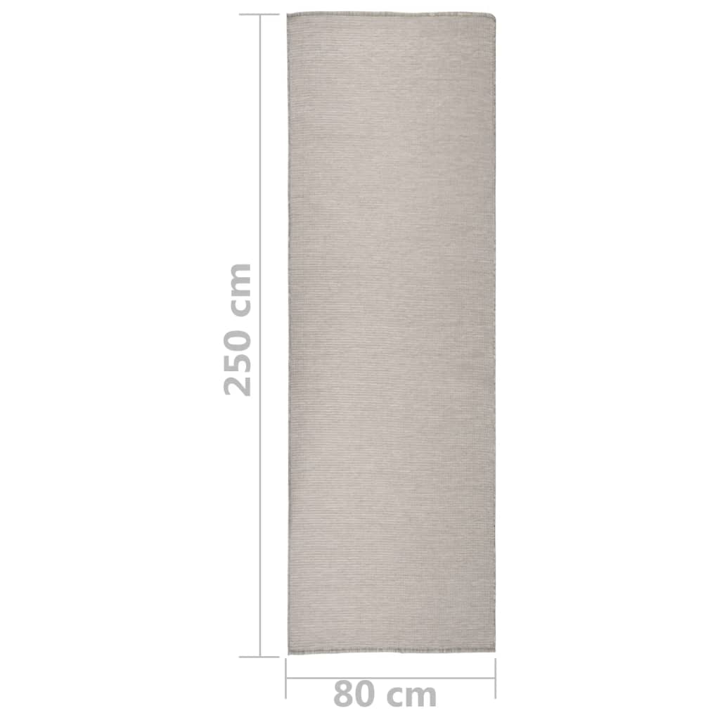 Tappeto da Esterni a Tessitura Piatta 80x250 cm Tortora 340779