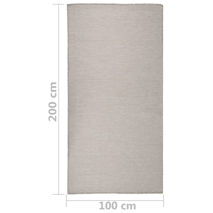 Tappeto da Esterni a Tessitura Piatta 100x200 cm Tortora 340780