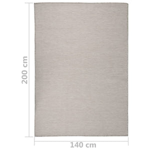 Tappeto da Esterni a Tessitura Piatta 140x200 cm Tortora 340782