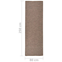 Tappeto da Esterni a Tessitura Piatta 80x250 cm Marrone 340786