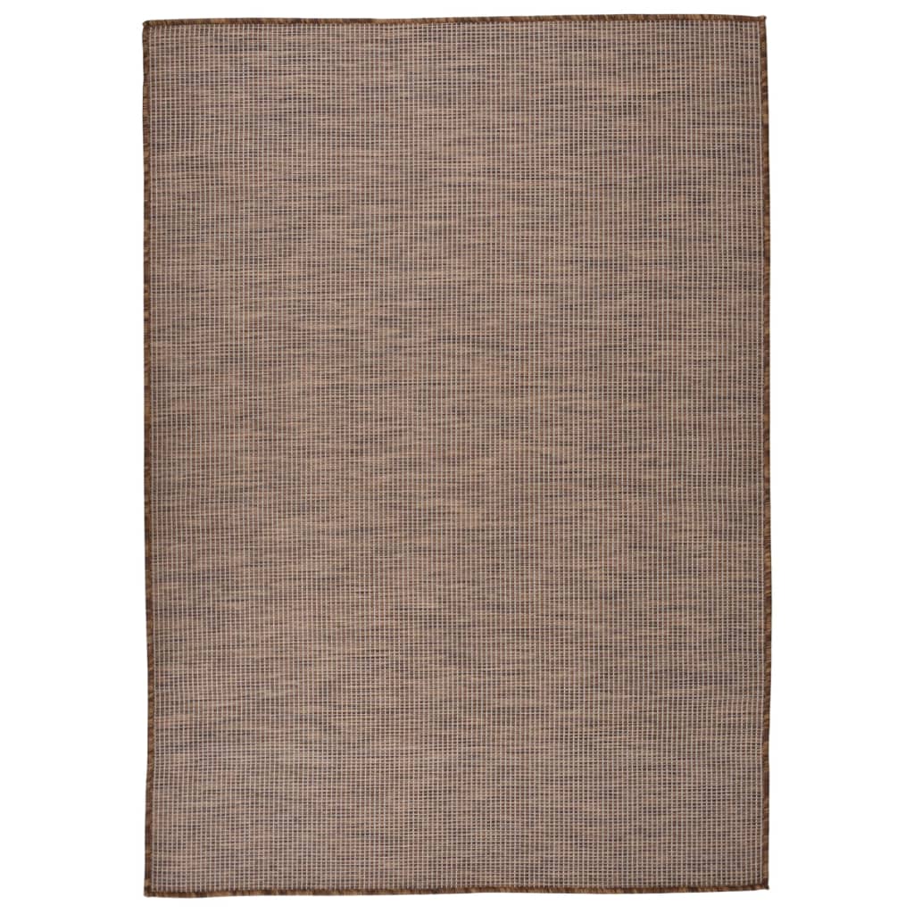 Tappeto da Esterni a Tessitura Piatta 140x200 cm Marrone cod mxl 71088