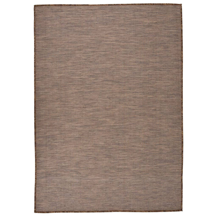 Tappeto da Esterni a Tessitura Piatta 140x200 cm Marrone cod mxl 71088