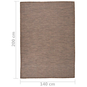 Tappeto da Esterni a Tessitura Piatta 140x200 cm Marrone cod mxl 71088