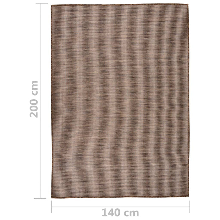Tappeto da Esterni a Tessitura Piatta 140x200 cm Marrone cod mxl 71088