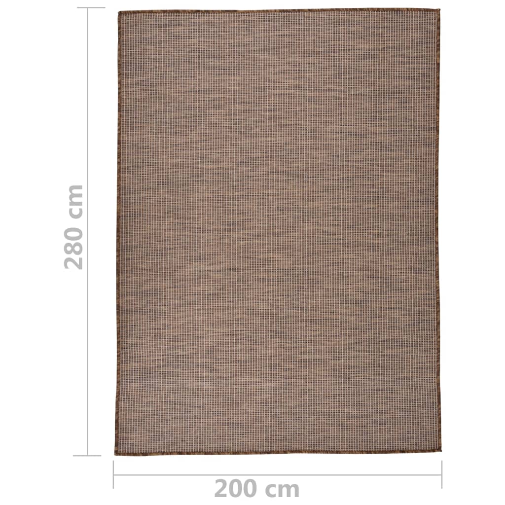 Tappeto da Esterni a Tessitura Piatta 200x280 cm Marrone cod mxl 70886