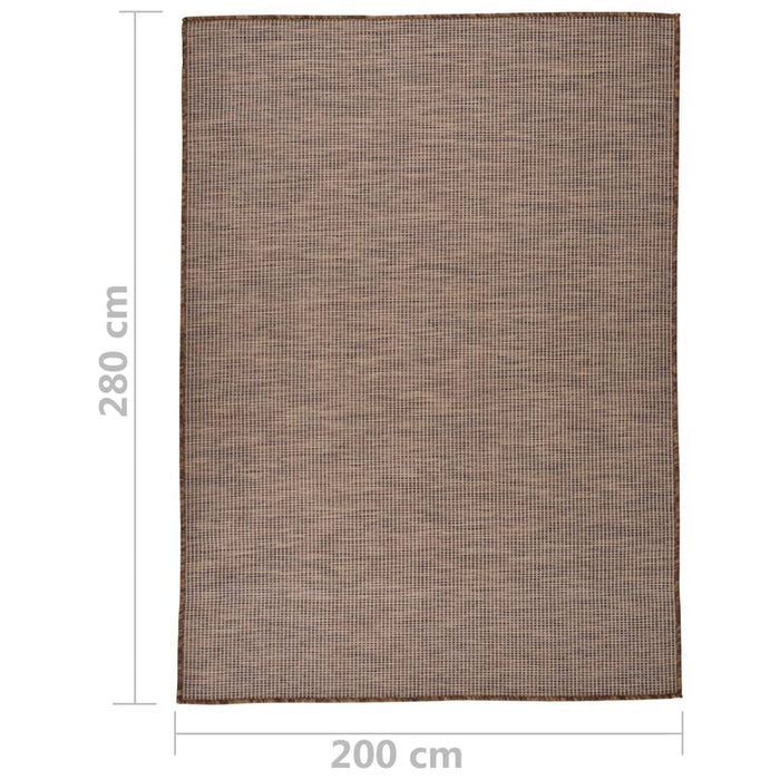 Tappeto da Esterni a Tessitura Piatta 200x280 cm Marrone cod mxl 70886