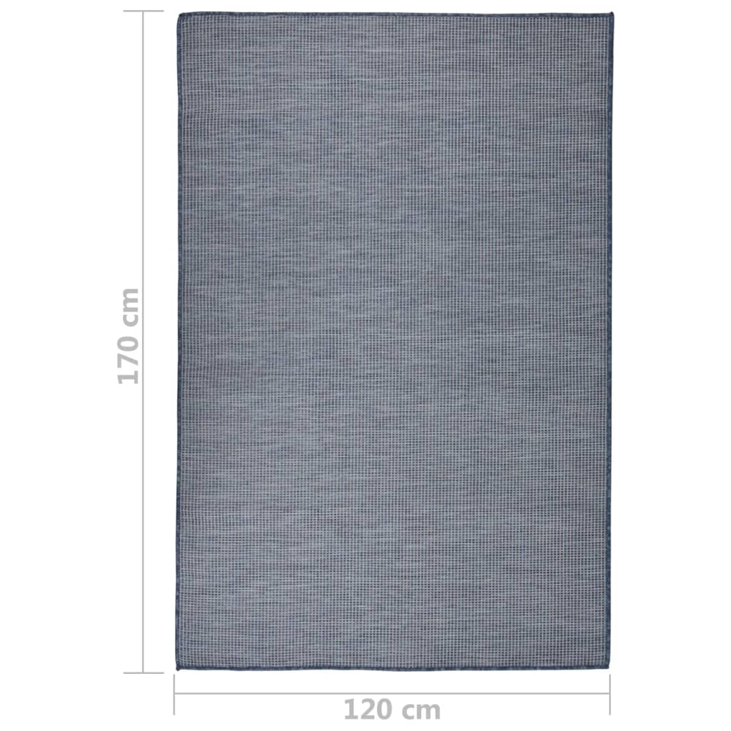 Tappeto da Esterni a Tessitura Piatta 120x170 cm Blu 340795