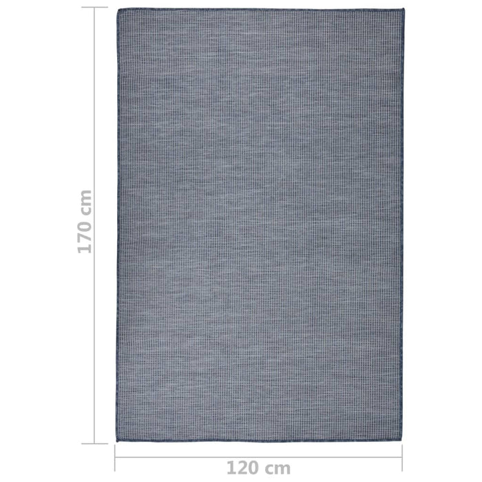 Tappeto da Esterni a Tessitura Piatta 120x170 cm Blu 340795
