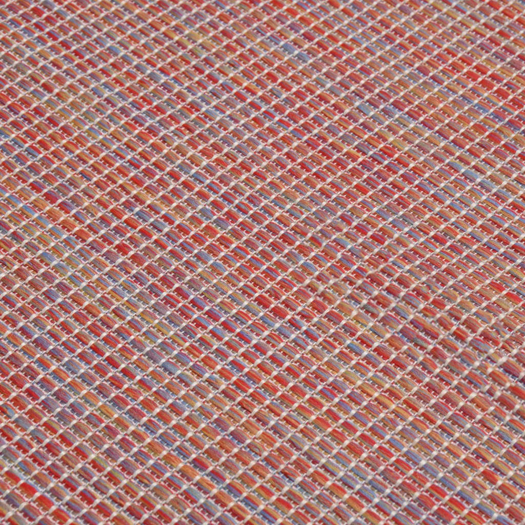 Tappeto da Esterni a Tessitura Piatta 160x230 cm Rosso 340825