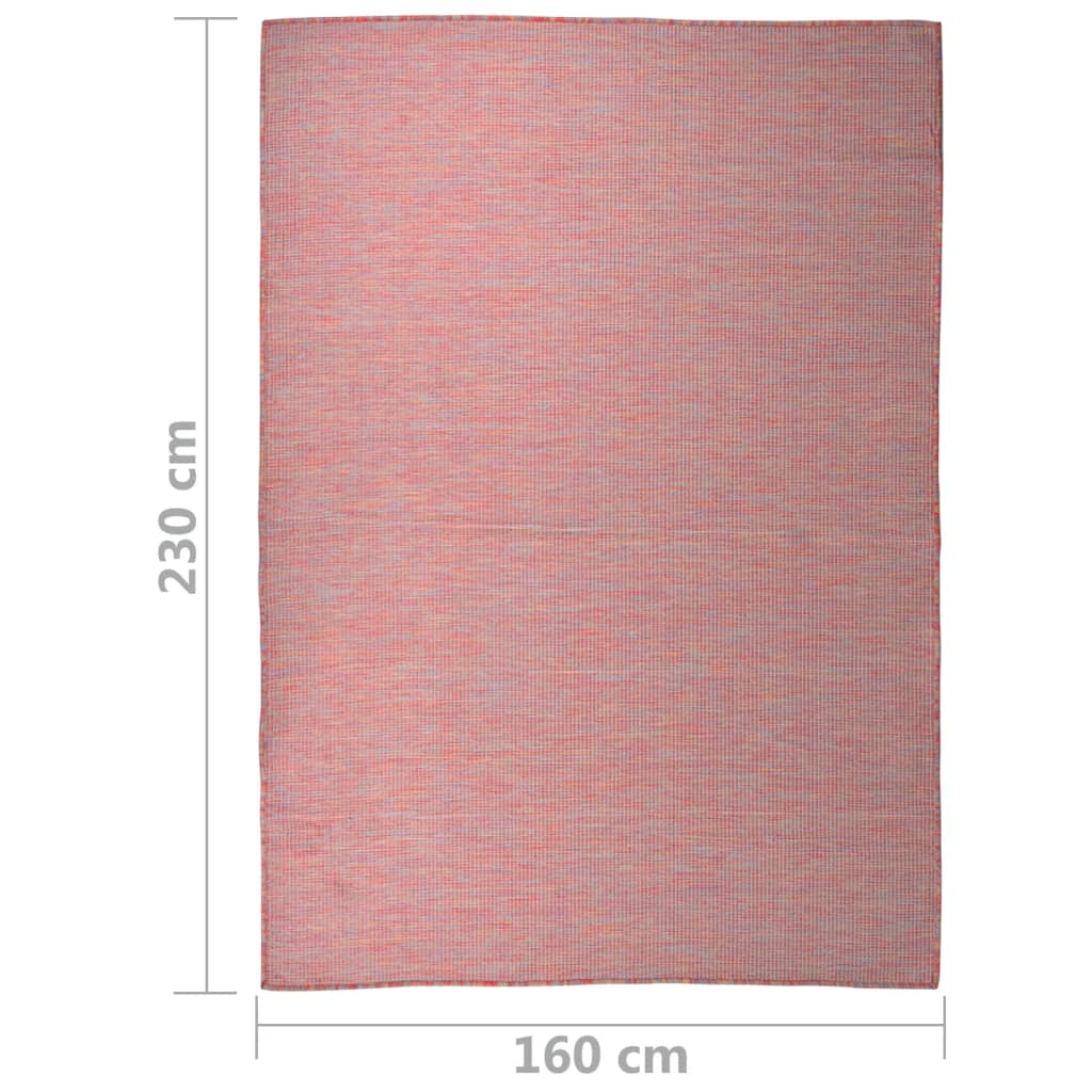 Tappeto da Esterni a Tessitura Piatta 160x230 cm Rosso 340825