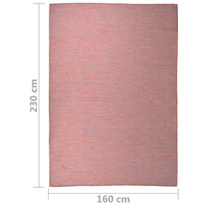Tappeto da Esterni a Tessitura Piatta 160x230 cm Rosso 340825
