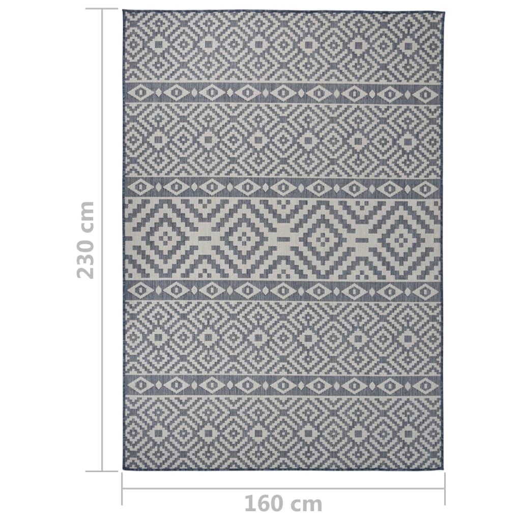 Tappeto da Esterni a Tessitura Piatta 160x230 cm Strisce Blu cod mxl 77884