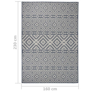 Tappeto da Esterni a Tessitura Piatta 160x230 cm Strisce Blu cod mxl 77884