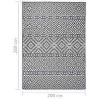 Tappeto da Esterni a Tessitura Piatta 200x280 cm Strisce Blu cod mxl 65430