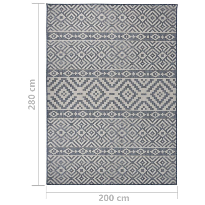 Tappeto da Esterni a Tessitura Piatta 200x280 cm Strisce Blu cod mxl 65430