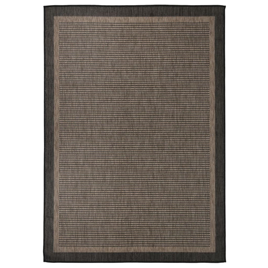 Tappeto da Esterni a Tessitura Piatta 140x200 cm Marrone Scuro