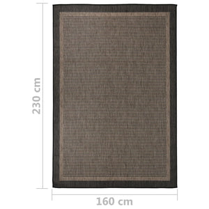 Tappeto da Esterni a Tessitura Piatta 160x230 cm Marrone Scuro 340846
